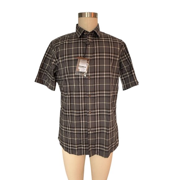 Burberry Men's SHEFFORD Gray Check Short Sleeve Shirt 8084691 - Picture 5 of 14
